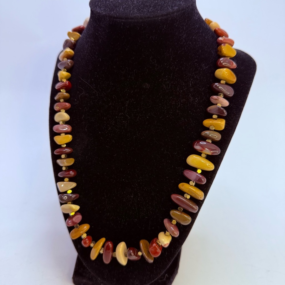 Artisan Mookaite Jasper Nugget and Hematite Necklace and Matching Earrings - Picture 13 of 13